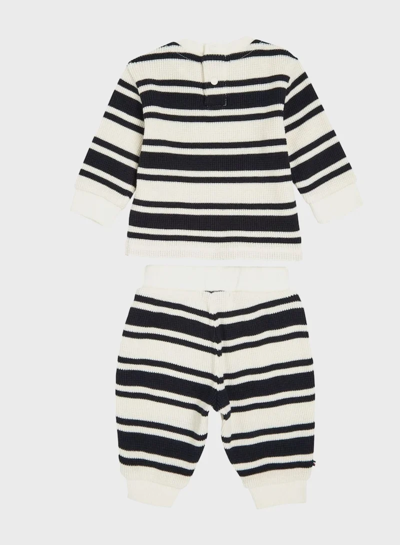 TOMMY HILFIGER Kids Striped Waffle Sweatshirt and Joggers Set Giftbox