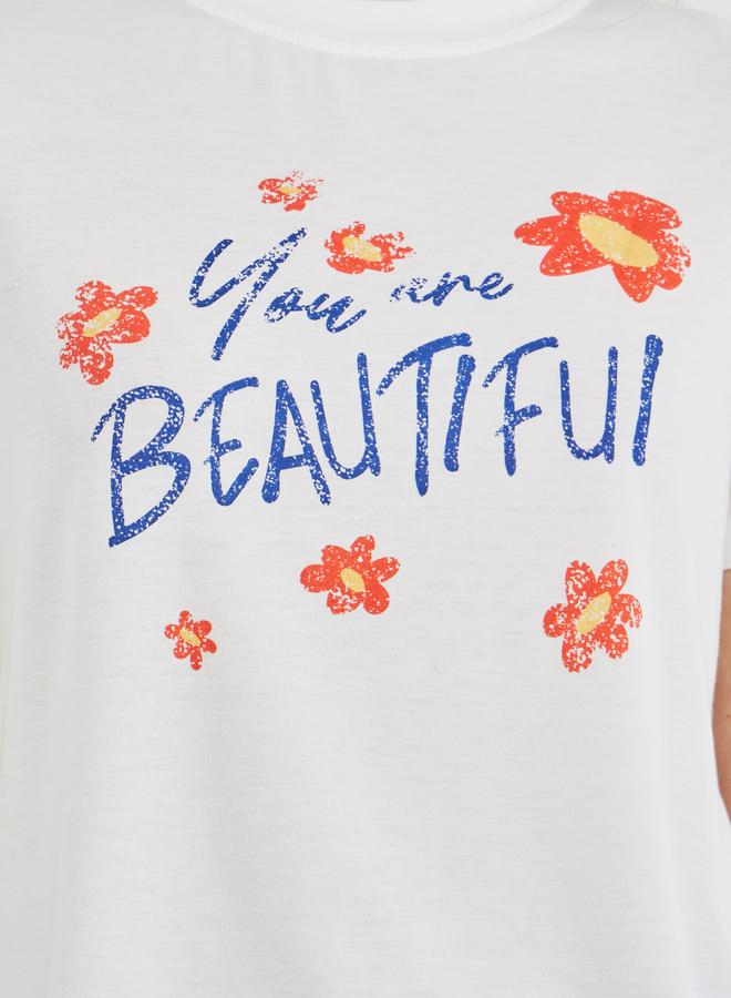 تايك تو تيشيرت بأكمام قصيرة بطبعة شعار خذ اثنتين - Image 3