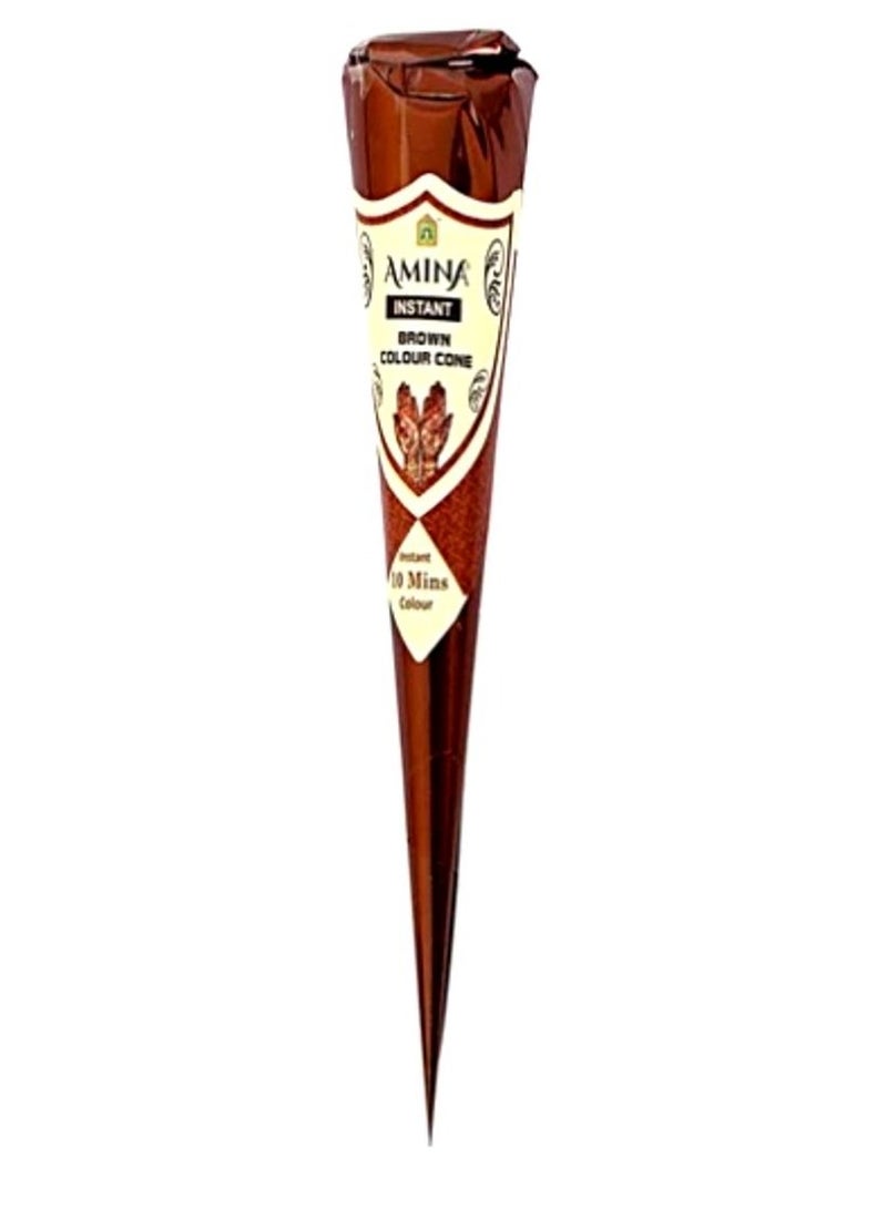 أمينا تاتو سريع التحضير بالحناء العضوي أمينة مهندي مخروط بني 1 قطعة * 25 جم - Image 2