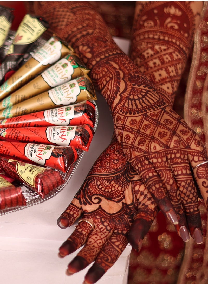 أمينا تاتو سريع التحضير بالحناء العضوي أمينة مهندي مخروط بني 1 قطعة * 25 جم - Image 5