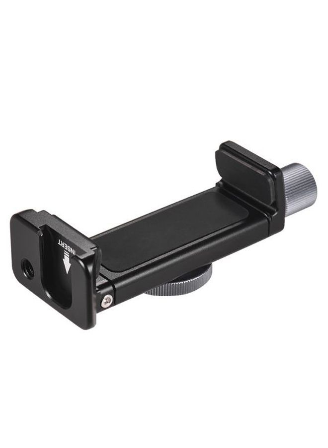 NIBEMINENT Adjustable Clamp Clip Phone Holder Bracket With Flash Shoe Mount Screw 6 x 8.3centimeter Black