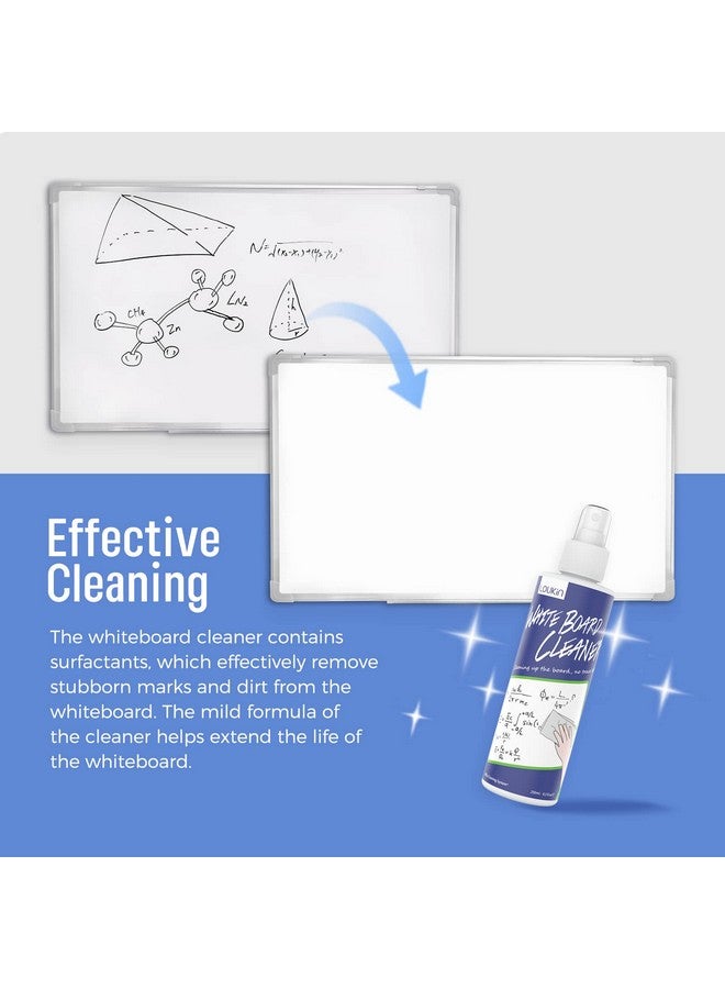 Loukin Non-Toxic Whiteboard Cleaner, 8.5 Fl Oz Dry Erase Board Cleaner, Low-Odor Whiteboard Cleaning Spray With Cloths, Removes Stubborn Marks From Whiteboards, Chalkboard (6-Pack)  - Image 3