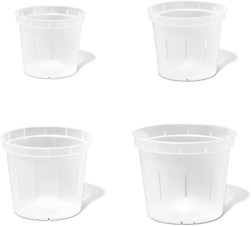 rePotme Orchid Pot Growers Assortment - 8 Slotted Clear Orchid Pots (2 Each of 3, 4, 5, 6 Inch) for Optimal Orchid Growth - Image 1