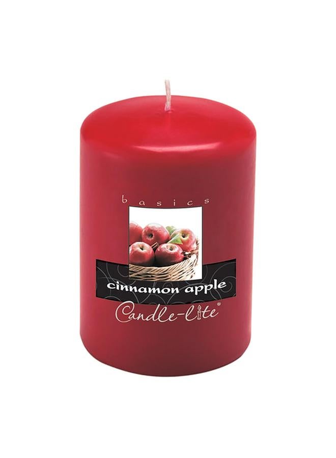 CANDLE-LITE Cinnamon Apple Scented Pillar Candle Red 4 X 2.8Inch