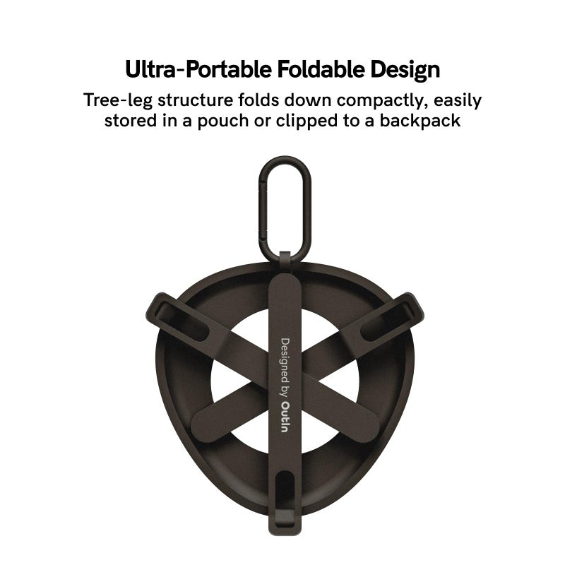 OutIn Ultra-Portable Foldable Coffee Stand with Carabiner, Stable Portable Espresso Machine Holder, Aluminum Unibody Design, Clip-On Carabiner for Easy Carrying, Fit Mino, Nano - Image 3
