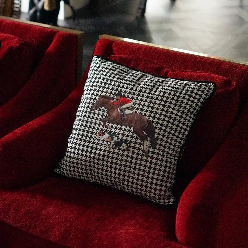 VITELLI DESIGN STUDIO Equestrian Red Jacket Decorative Pillow - Image 3