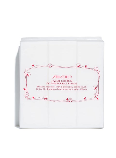 Shiseido Facial Cotton Pads - Includes 165 Squares - For Softener Application & Makeup Removal - 100% Natural, Super Soft