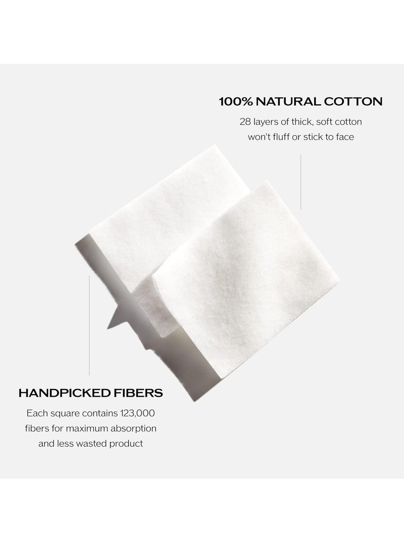 Shiseido Facial Cotton Pads - Includes 165 Squares - For Softener Application & Makeup Removal - 100% Natural, Super Soft