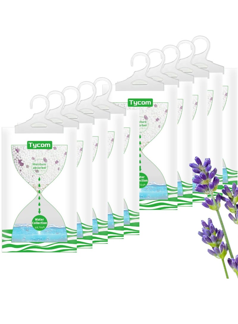 TYCOM Dehumidifiers, Hanging Humidity Packs for Effectively Absorbing Excess Moisture, Closet Dehumidifiers & Odor Removers for Home & Car -Lavender 10Pcs - Image 1
