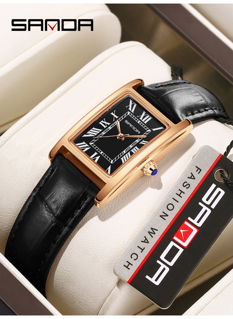 Sanda Watches For Women New 1150 Fashion Couple Watch Elegant Design Rectangular Dial Waterproof Quartz Movement Business Women's Watch - Image 1