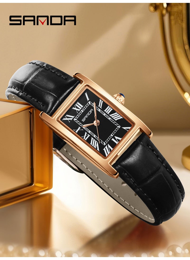 Sanda Watches For Women New 1150 Fashion Couple Watch Elegant Design Rectangular Dial Waterproof Quartz Movement Business Women's Watch - Image 2