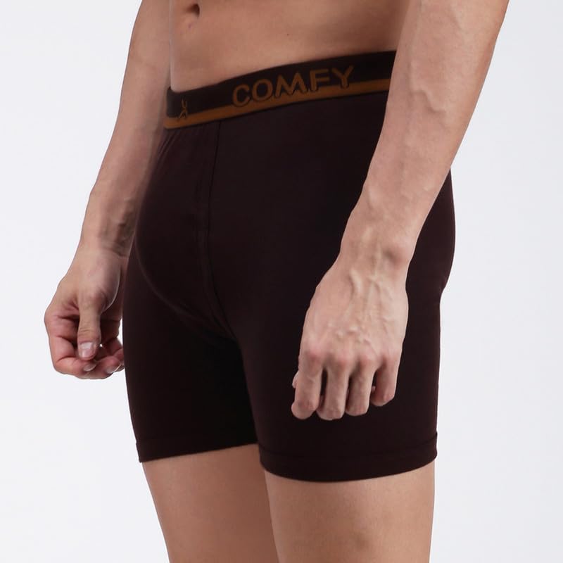 Amul Comfy Men's Trunk Underwear | Soft Outer Elastic | Soft Waistband | Breathable Comfortable Innerwear | Pack of 10 | Color May Vary Coffee Brown - Image 4