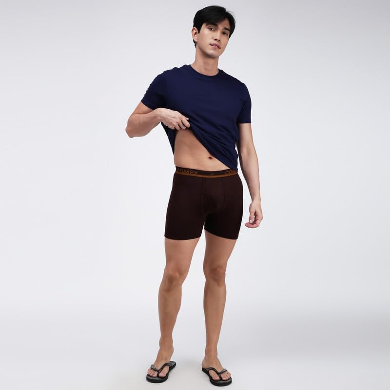 Amul Comfy Men's Trunk Underwear | Soft Outer Elastic | Soft Waistband | Breathable Comfortable Innerwear | Pack of 10 | Color May Vary Coffee Brown - Image 2