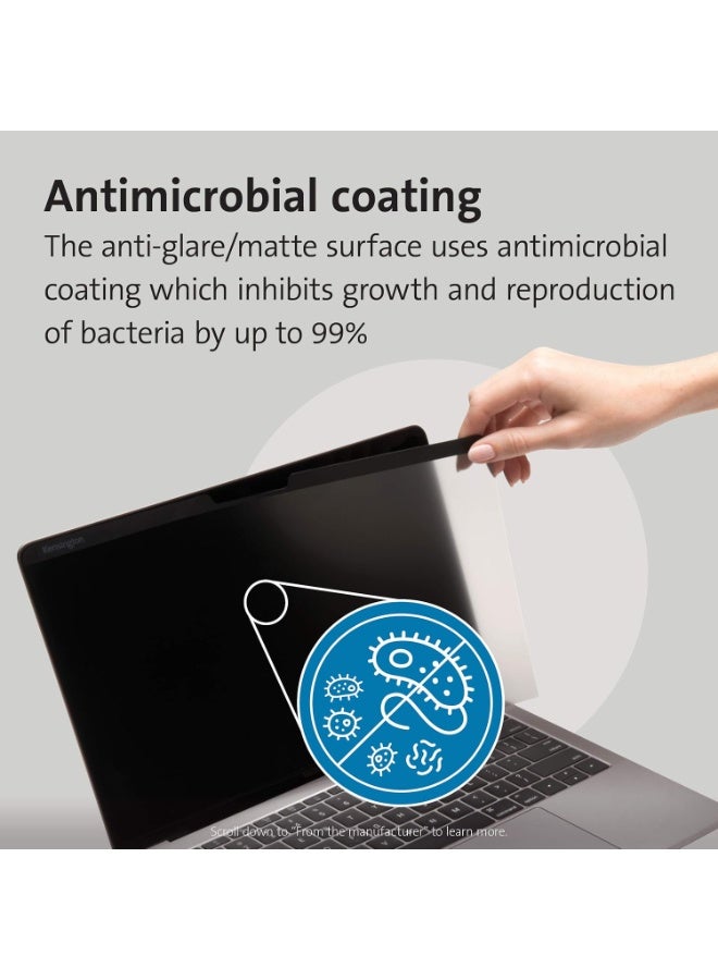 Kensington MP13 Magnetic Macbook Pro Privacy Screen for 13 inch (2016-2022, M1, M2)/ Macbook Air 13 inch (2018-2021, M1), Removable Laptop Privacy Filter, Macbook Mac Screen Protector, K64490WW - Image 3