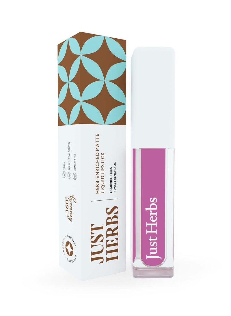 Just Herbs Just Herbs Ayurvedic Creamy Matte Long Lasting Liquid Lipstick  - Image 1