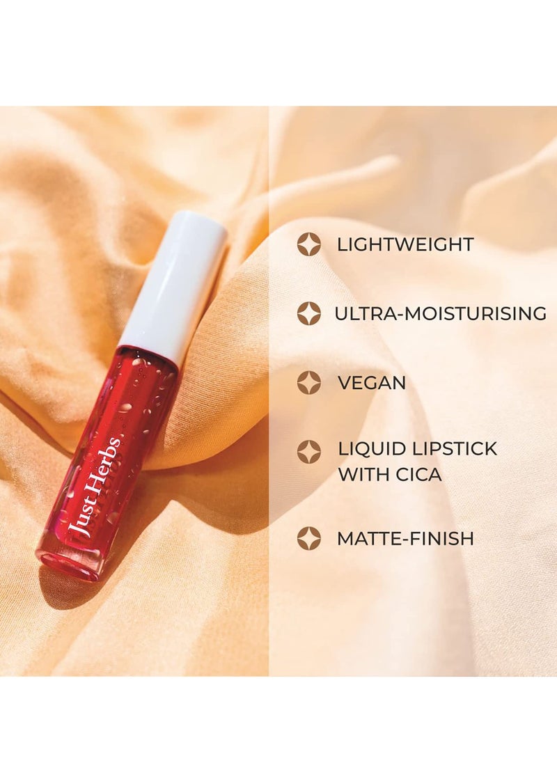 Just Herbs Just Herbs Ayurvedic Creamy Matte Long Lasting Liquid Lipstick  - Image 5