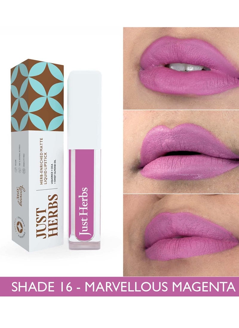 Just Herbs Just Herbs Ayurvedic Creamy Matte Long Lasting Liquid Lipstick  - Image 3