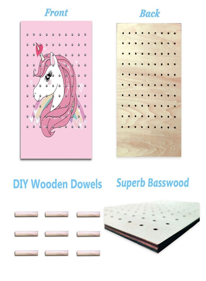 RORANIC Hanging Jewelry Holder Organizer,Nursery Decor Earring holder Jewelry Hanger Wall Mounted Hanging Jewelry Organizer for Stud Earrings,Necklaces,Bracelets,Rings - Unicorn Gifts for Girls (Pink Unicorn) - Image 2