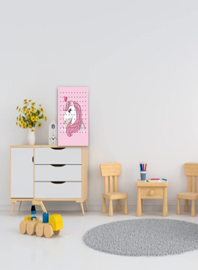 RORANIC Hanging Jewelry Holder Organizer,Nursery Decor Earring holder Jewelry Hanger Wall Mounted Hanging Jewelry Organizer for Stud Earrings,Necklaces,Bracelets,Rings - Unicorn Gifts for Girls (Pink Unicorn) - Image 5