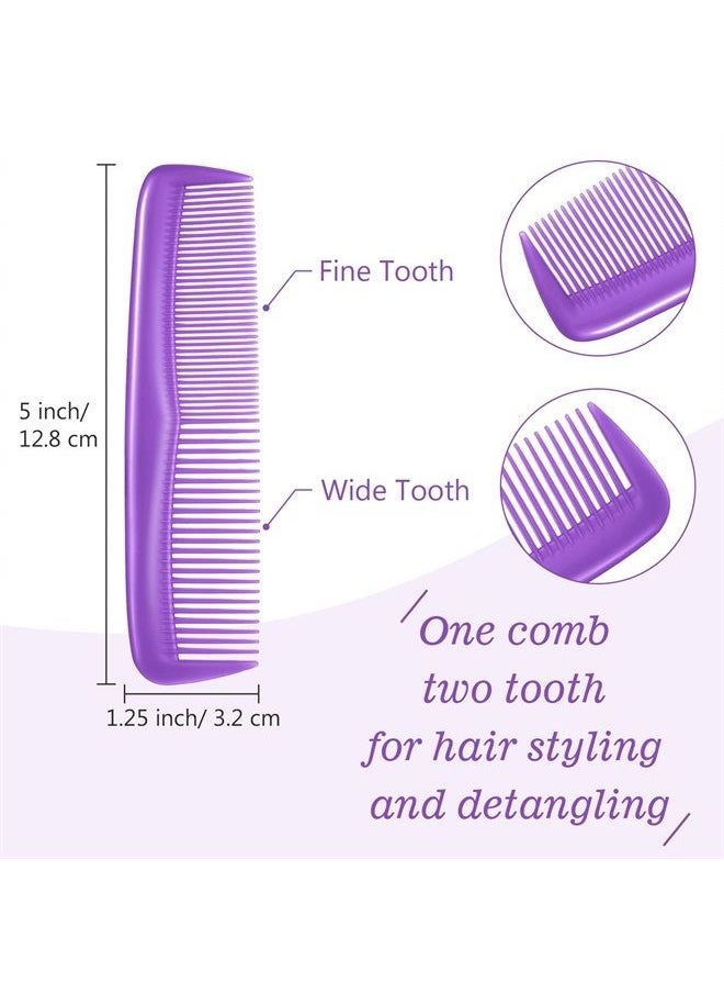 Leinuosen 12 Pieces Hair Combs Set Pocket Fine Plastic Hair Combs for Women and Men, Fine Dressing Comb (Purple)  - Image 3