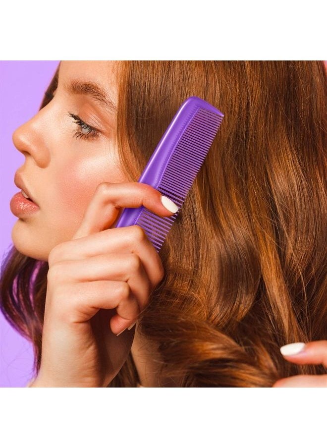 Leinuosen 12 Pieces Hair Combs Set Pocket Fine Plastic Hair Combs for Women and Men, Fine Dressing Comb (Purple)  - Image 2
