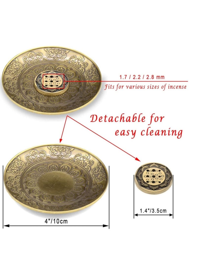 سيوسي عصا البخور حامل الموقد وعاء السيراميك الحرف اليدوية النحاس مع الرماد الماسك للتأمل اليوغا المنزل مكتب العطر - Image 3