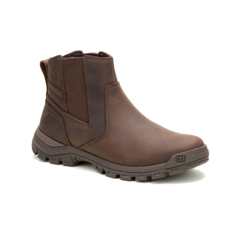 CATERPILLAR CAT Threshold Chelsea Men’s Full‑Grain Leather Boot – Cushioned Foam Comfort, Breathable Mesh Lining, Durable Rubber Outsole – Dark Brown - Image 2