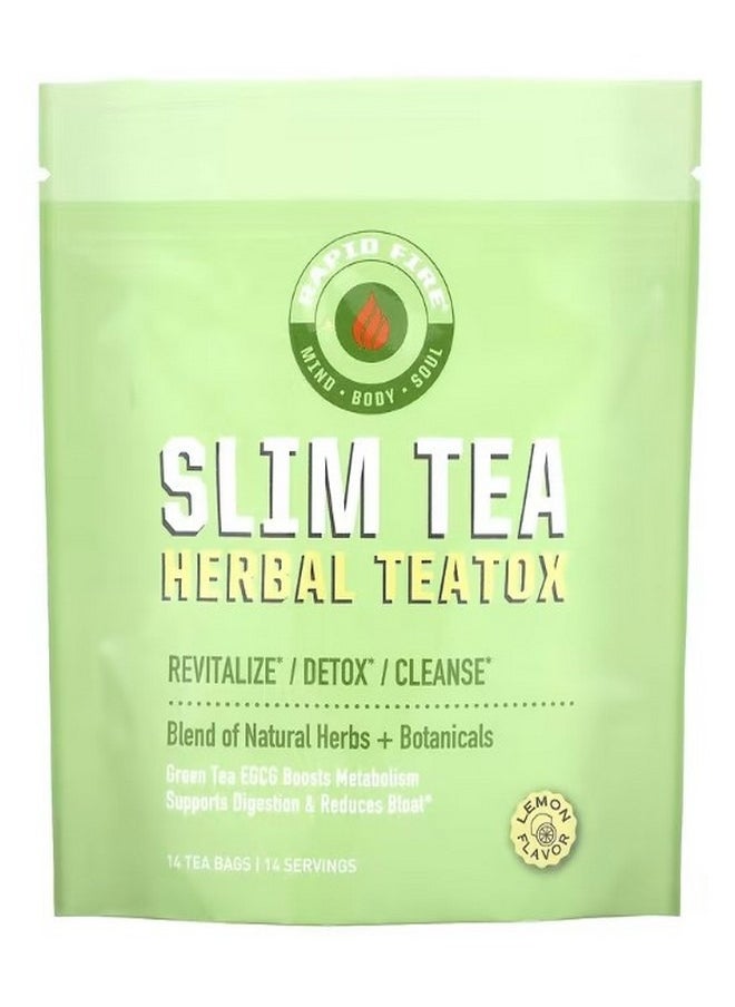 Rapidfire SlimTea  Herbal Teatox  Lemon  14 Tea Bags  - Image 1
