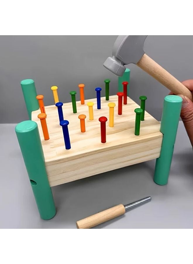 Five Color Knocking Nail Hammer Toy For Kids Hand Eye Coordination Skill Development - Image 4