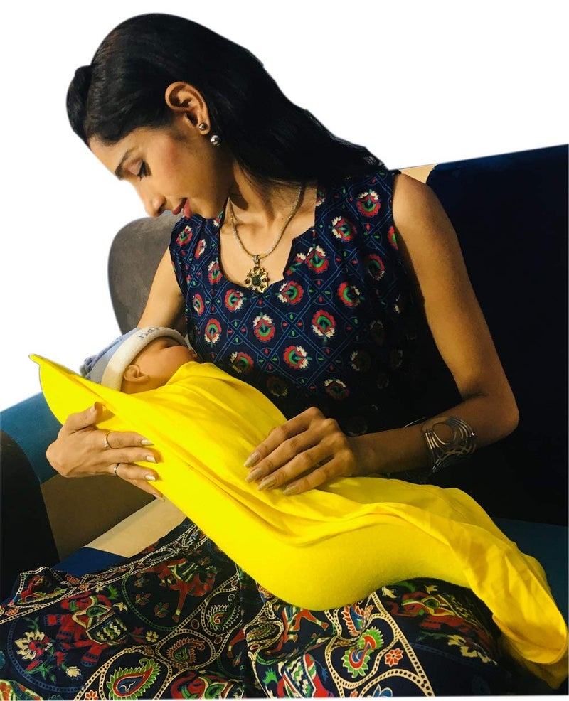 HOOPA وسادة تغذية مغطاة HOOPA 2 في 1 باللون الأصفر المشمس - Image 4