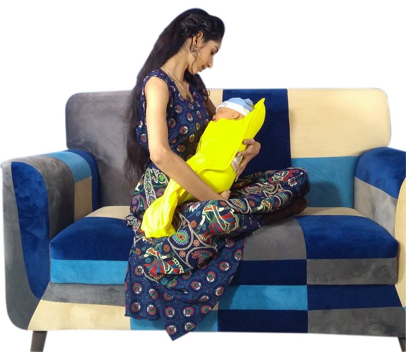 HOOPA وسادة تغذية مغطاة HOOPA 2 في 1 باللون الأصفر المشمس - Image 2