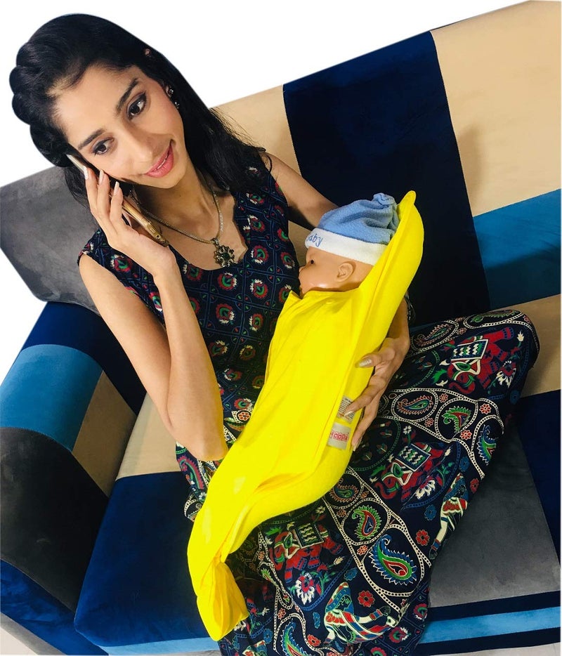 HOOPA وسادة تغذية مغطاة HOOPA 2 في 1 باللون الأصفر المشمس - Image 3