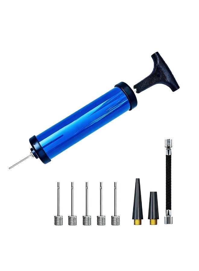 Zesen Portable Air Pump Blue for Sports Balls | 5 Needles 2 Adapters 1 Hose | Inflator Tool for Football Basketball Volleyball Rugby Balloons Swimming Inflatables - Image 1