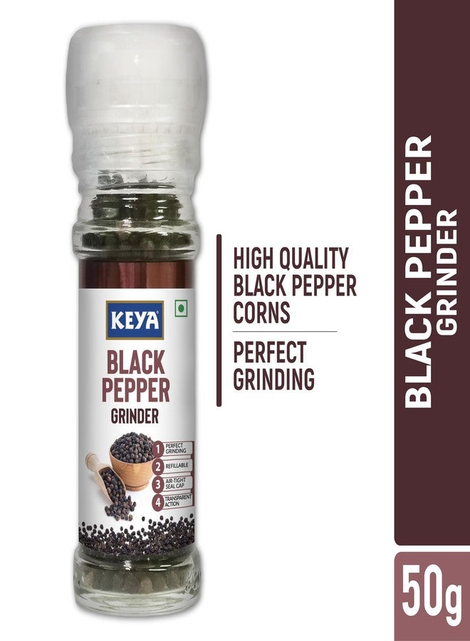 KEYA Premium Combo – Black Pepper Grinder (50g), Black Salt Grinder (100g), and Rock Salt Grinder (100g) – Convenient Twist-Top Grinders for Easy Seasoning, Cooking & Garnishing | Perfect for Every Kitchen - Image 2