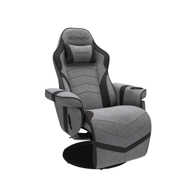 RESPAWN 900 Gaming Chair  Video Games Console Recliner Computer Chair With Adjustable Leg Rest Cupholder and Footrest  Gray Fabric