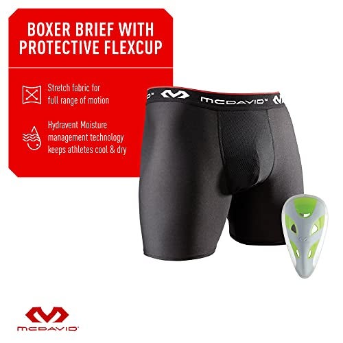 McDavid Sports Youth and Adult Support & Compression Performance Boxer Shorts with Protective Flex Cup Football, Baseball, Martial Arts - Image 2