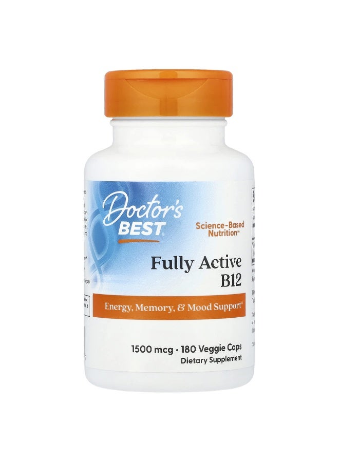 Doctor's Best, Fully Active B12, 1,500 mcg, 180 Veggie Caps