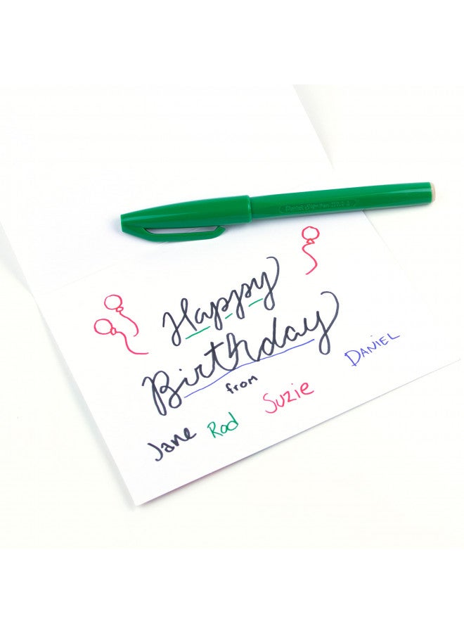 Pentel Sign Pen Fiber-Tipped Pen, Green Ink, Box of 12 (S520-D) - Image 4