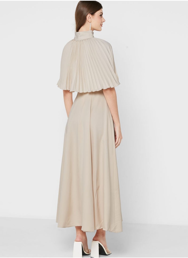 Khizana Strap A-Line Dress With Detachable Cape  - Image 2