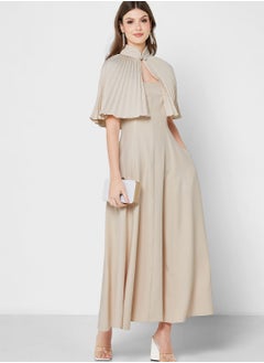 Khizana Strap A-Line Dress With Detachable Cape  - Image 5