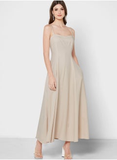 Khizana Strap A-Line Dress With Detachable Cape  - Image 4