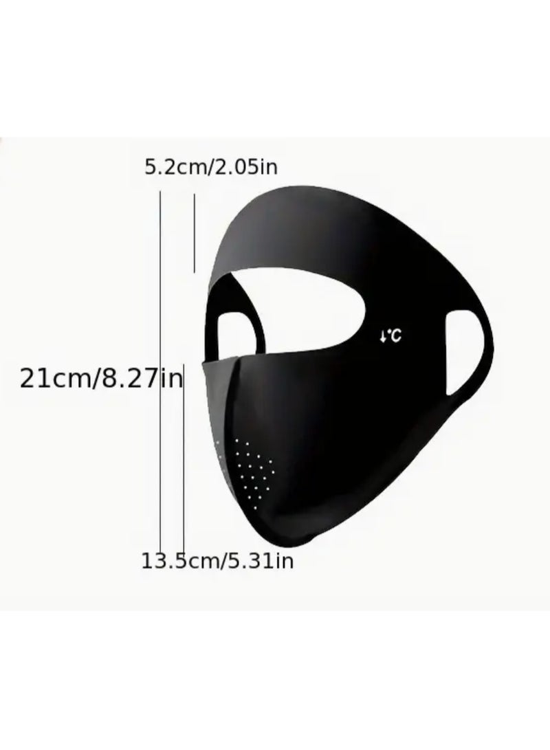 قناع وجه صيفي للحماية من الشمس للرجال والنساء، قناع وجه للسفر في الهواء الطلق، قابل للتنفس، مرن، ذو ملمس جليدي - Image 2