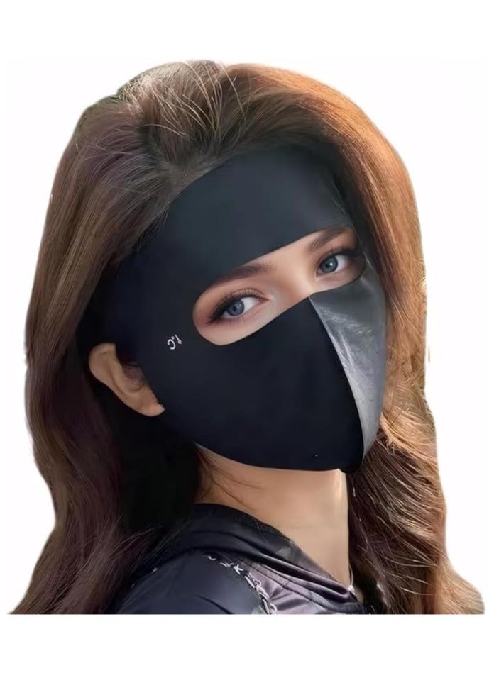 قناع وجه صيفي للحماية من الشمس للرجال والنساء، قناع وجه للسفر في الهواء الطلق، قابل للتنفس، مرن، ذو ملمس جليدي - Image 3