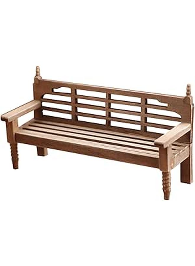 Miniature Wooden Bench Rustic Stool for Dollhouse Decor and Mini Furniture Layout - Image 1