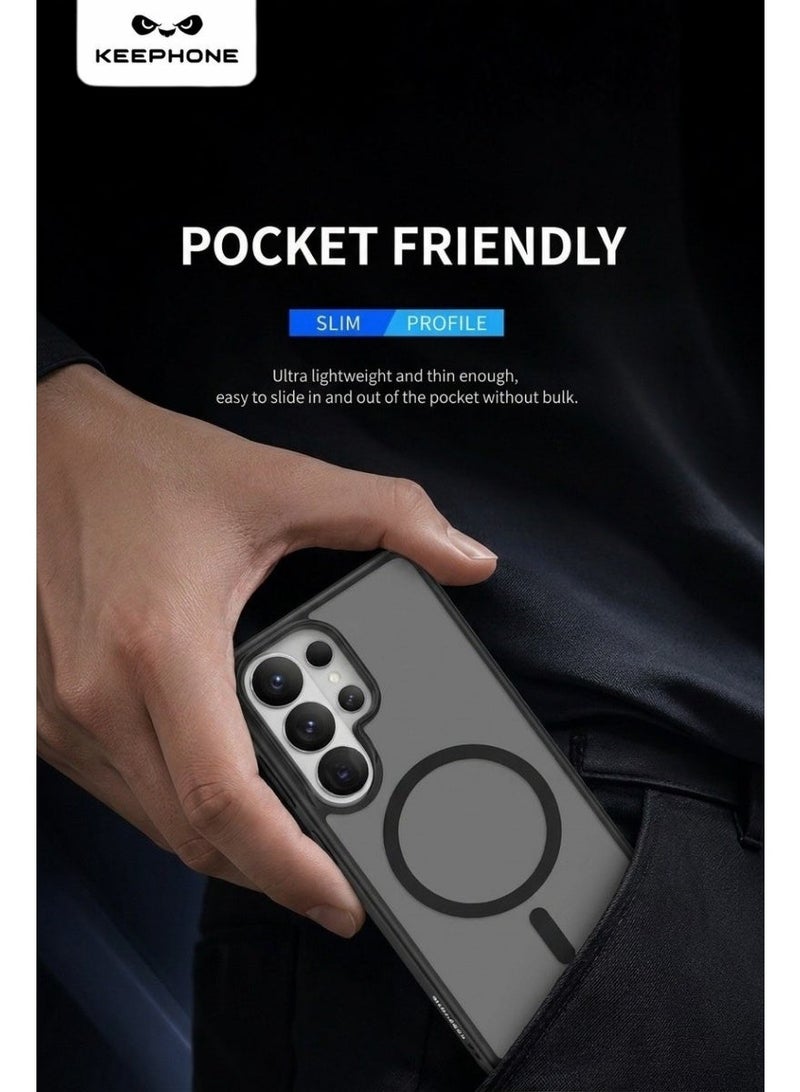 KeepHone MAGO PRO Magnetic Black Matte Case for Galaxy S26 Ultra with Skin-Like Comfortable Touch, Shockproof Protective Cover, Scratch Resistant Design, Soft Edges & Independent Buttons, Slim Magnetic Case Compatible with MagSnap Accessories & Wireless Chargers - Image 4