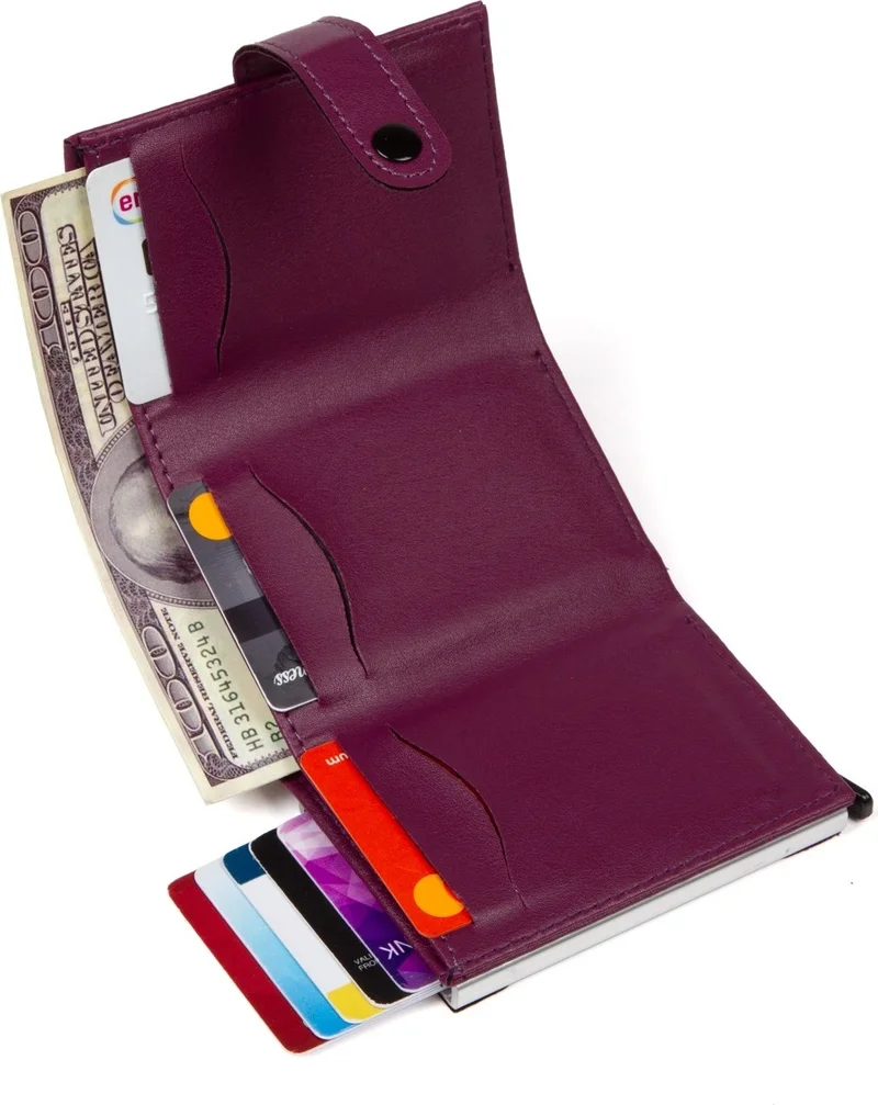 Adelina Bags Adelina Soft Textured Automatic Mechanism Card Holder Wallet
