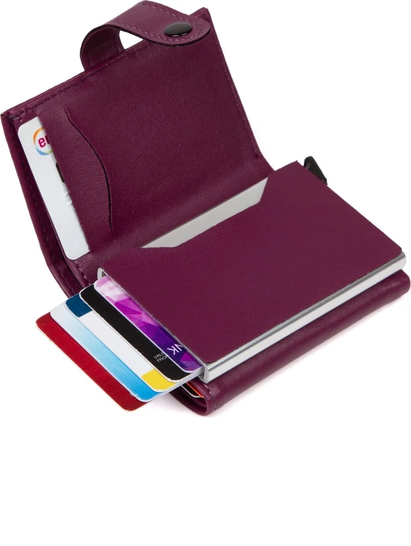 Adelina Bags Adelina Soft Textured Automatic Mechanism Card Holder Wallet