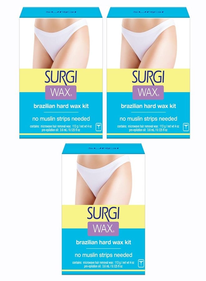 Surgiwax Surgi Wax Brazilian Hard Wax Waxing Kit for Private Parts, 4 Ounce Boxes (Pack of 3) - Image 1