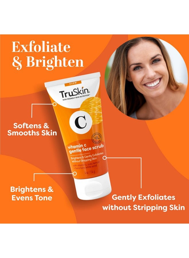 TruSkin Vitamin C Gentle Face Scrub - Brightening Daily Face Exfoliator for All Skin Types - Softens & Smooths Skin with Vitamin C, Yuzu Lemon, and Exfoliating Bora Bora White Sand - 4 Fl. Oz - Image 2