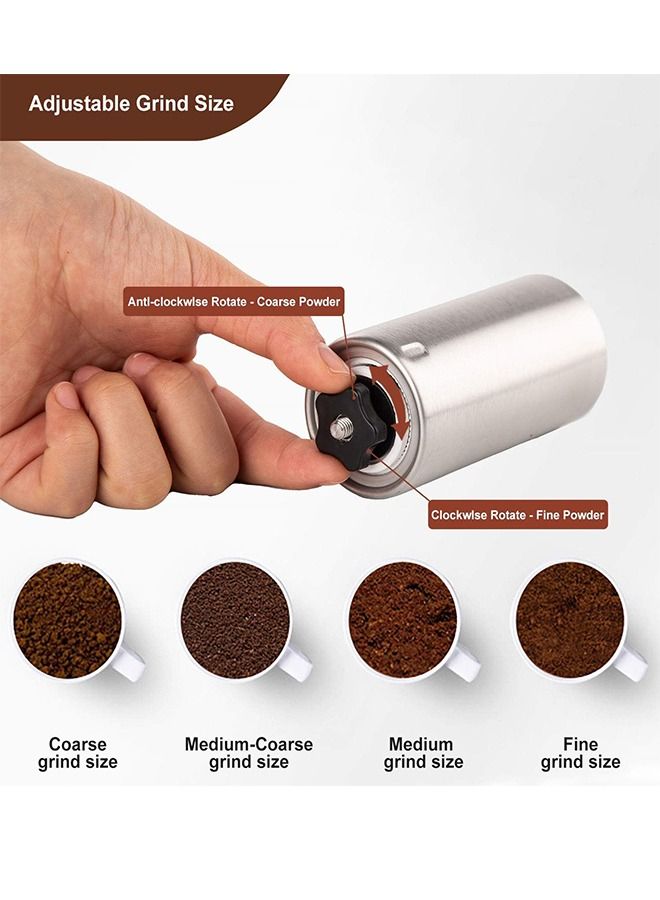 KASTWAVE Manual Coffee Grinder, Stainless Steel Hand Coffee Grinder, Bean Grinder, Portable Mini Coffee Grinder with Adjustable Settings, Suitable Use for Home, Office and Travel. - Image 3